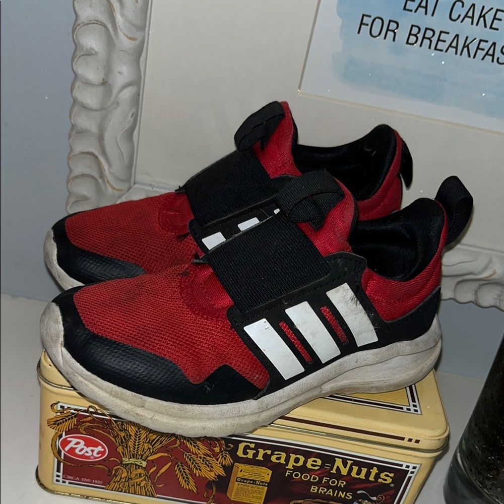 Adidas Red and Black Athletic Sneakers